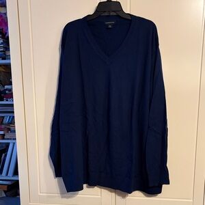 Lands' End Men's Navy V-Neck Sweater
